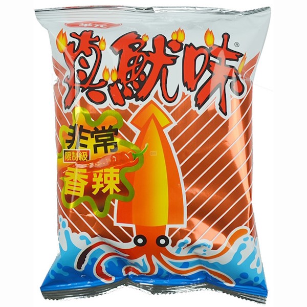 华元真鱿味香辣口味 60G/HY Squid Chips Spicy Flavor 60g Orange Go