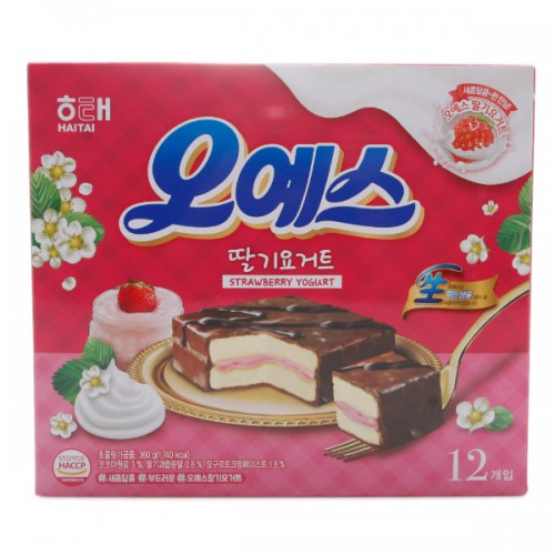 8801019313776 8801019313776/HAITAI Choco Pie Strawberry 12P 360g巧克力派草莓味