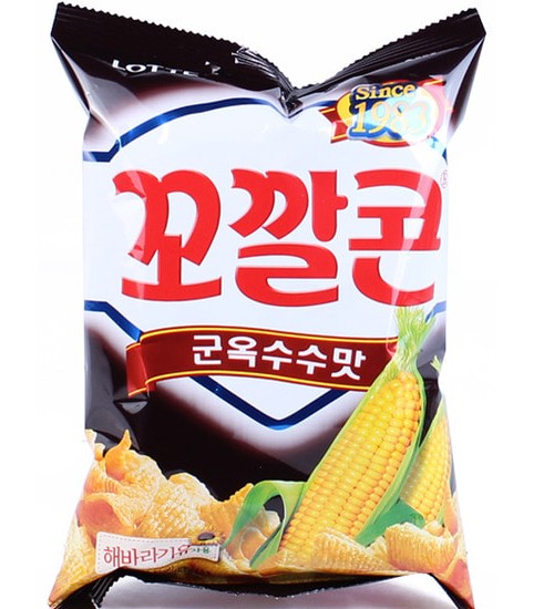 8801062011315 8801062011315/LOTTE Kokal Corn Chips BBQ Flavor 144g乐天牛角烧烤味脆片