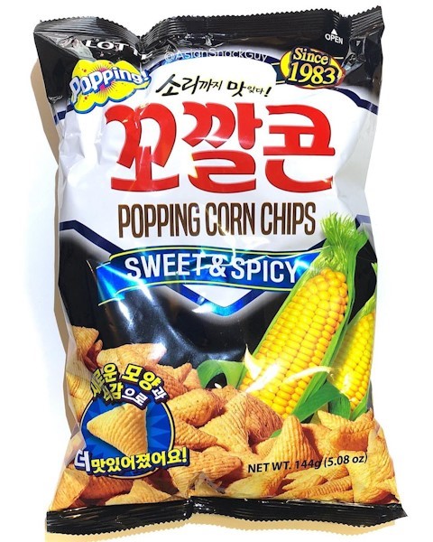 8801062893355 8801062893355/LOTTE Popping Corn Chips 144g 乐天玉米味牛角脆片