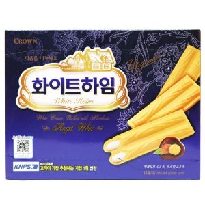 8801111115254/CROWN White Heim Cream Wafers with Hazelnuts 284g奶油夹心威化酥