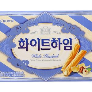 8801111186117/CROWN White Heim Cream Wafers with Hazelnuts 142g奶油夹心威化酥