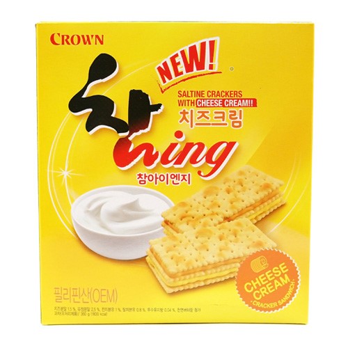 8801111909259 8801111909259/
CROWN Saltine Crackers with Cream Cheese 360g 芝士奶油夹心苏打饼干
