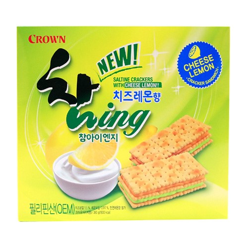 8801111909297 8801111909297/
CROWN Sand Cheese Lemon Cookie 360g 柠檬芝士夹心苏打饼干