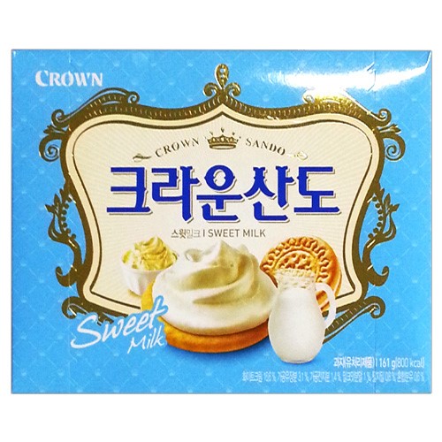 8801111917469 8801111917469/CROWN Sweet Milk Sando Biscuits 161g牛奶夾心餅