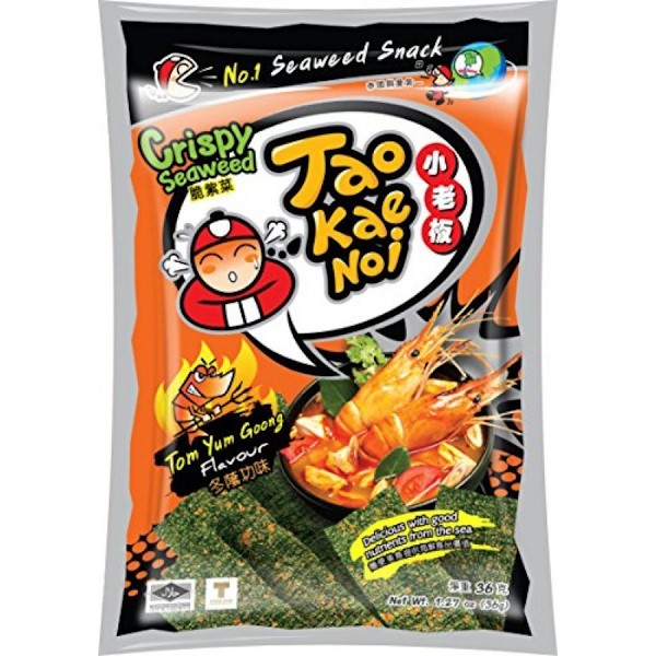 8858702421737 8858702421737/Taokaenoi Crispy Seaweed tom yum kung 32g 小老板海苔冬阴功味