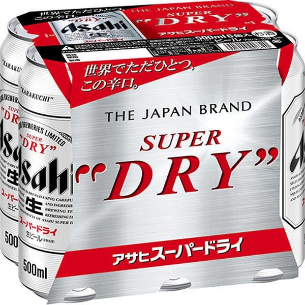 ASAHI Lager Super Dry Beer Canned 500MLX6P 朝日超爽啤酒6连罐装