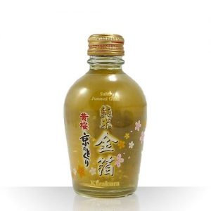 KIZAKURA Sake Kyo no tokkuri gold 180ML 14% 黄樱纯米金箔