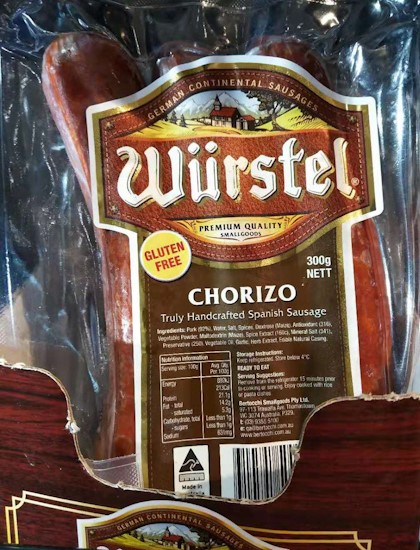 9310591500102 WURSTEL西班牙辣香肠 300G