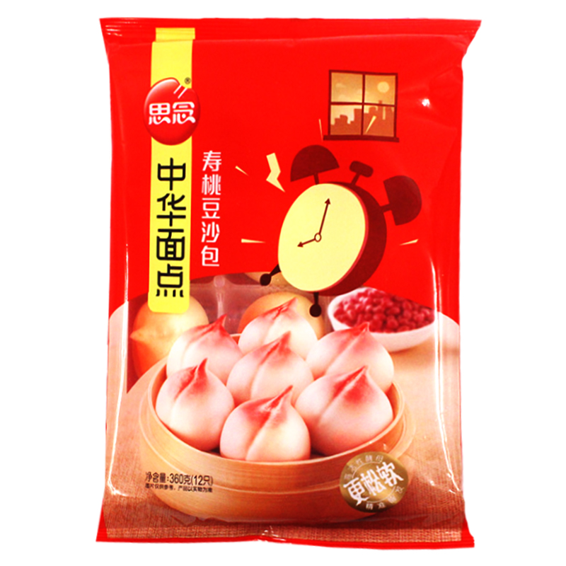 6921665703904 思念中华面点寿桃豆沙包12pcs360g/Synear Birthday Bun 12pcs 360g