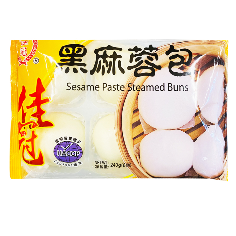 佳冠黑麻蓉包6个入240g/JG Sesame Paste Steamed Buns 6pcs 240g