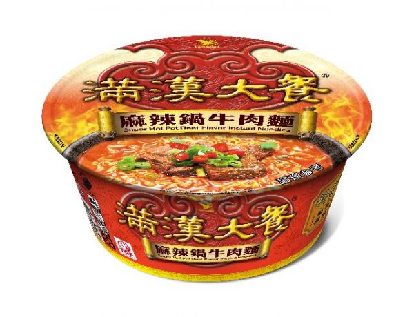 统一满汉大餐麻辣锅牛肉面碗装204g/TY Super Hot Pot Beef Flavor Instant Noodles 204g