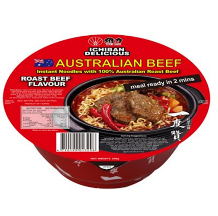 一度赞澳洲红烧牛肉面碗面0g Ichiban Instant Noodles With Real Australian Roast Beef 0g Orange Go